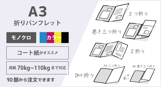 A3(2つ折り・3つ折り・DM折り)