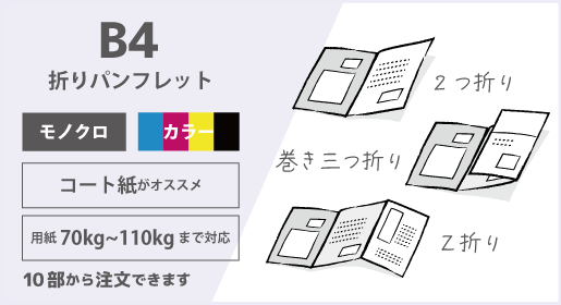 B4(2つ折り・3つ折り)